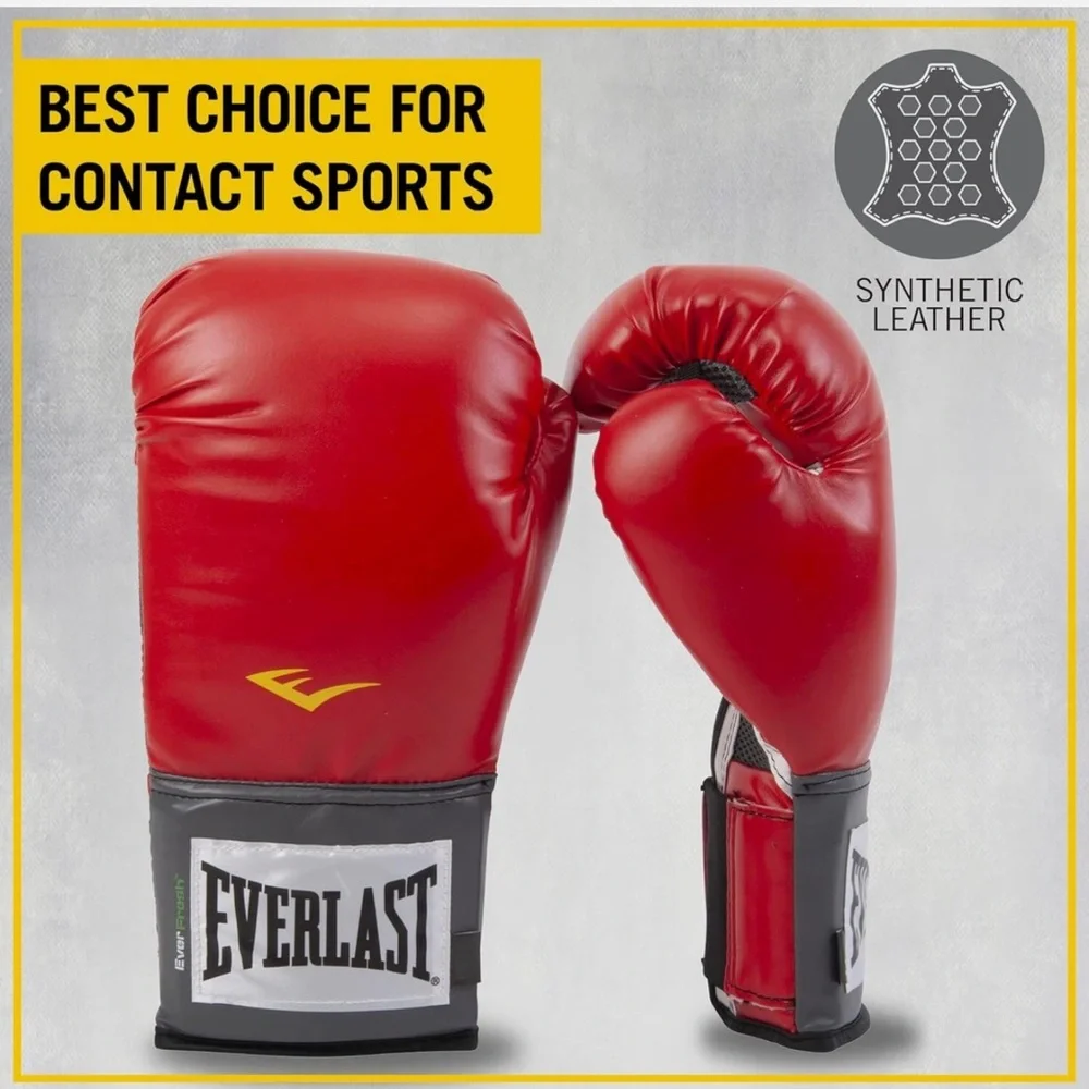Everlast Pro Style Elite Training Gloves Red 12 oz Boxing Workout Gloves BUNDLE - Picture 6 of 16